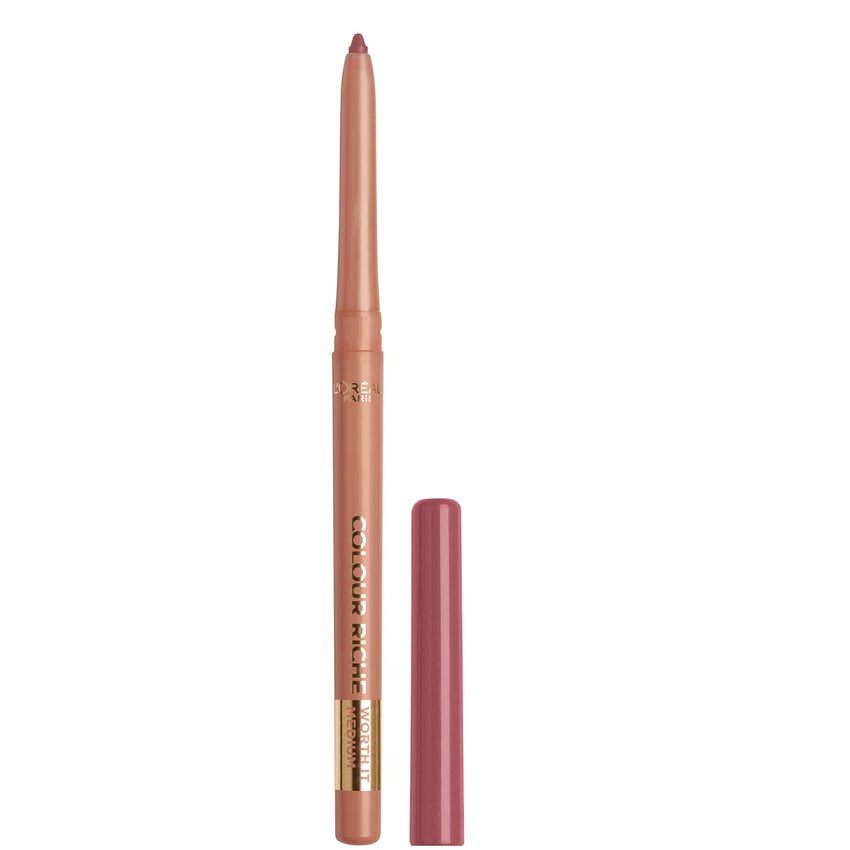 L'Oreal Paris Colour Riche Lip Liner Pencil, Creamy Lip Liner with Omega 3 and Vitamin E, 635 Worth It Medium