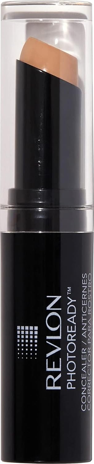 Revlon Concealer Stick, PhotoReady Face Makeup for All Skin Types, Longwear Medium- Full Coverage with Creamy Finish, Lightweight Formula, 004 Medium, 0.11 Oz