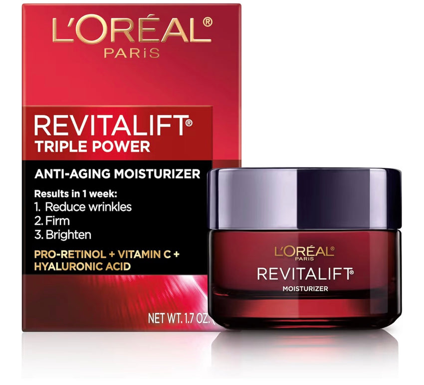 L'Oreal Paris Revitalift Triple Power Anti-Aging Face Moisturizer, 1.7 Oz