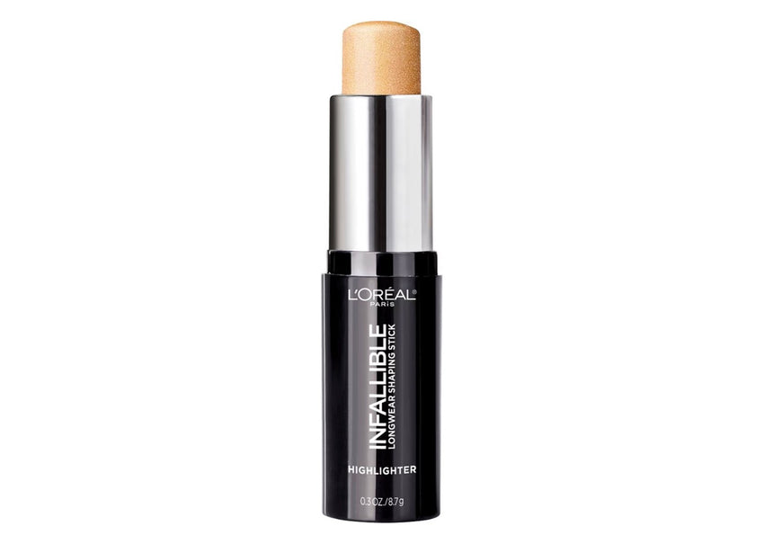 L’Oréal Paris Makeup Infallible Longwear Highlighter Shaping Stick, Up to 24hr Wear, Buildable Cream Highlighter Stick, 41 Gold is Cold, 0.3 oz.